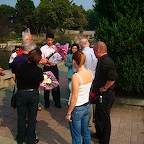 buying flowers to lay in front of Kim Il Songs statue