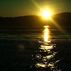 Sunset from the boat in Inle Lake 1