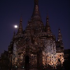 A temple at night in Inle Lake