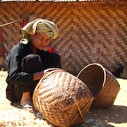 Sorting and peeling the garlic, close to Inle Lake
