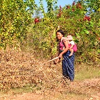Young mother, close to Inle Lake