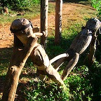 Kinda Expressive decoration at the gate to a minority village.